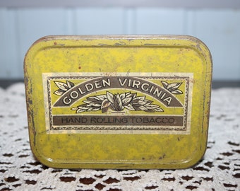 Golden Virginia Vintage Three "A'' Golden Virginia Cigarettes Ad Litho Tin Box Collectible 12483 