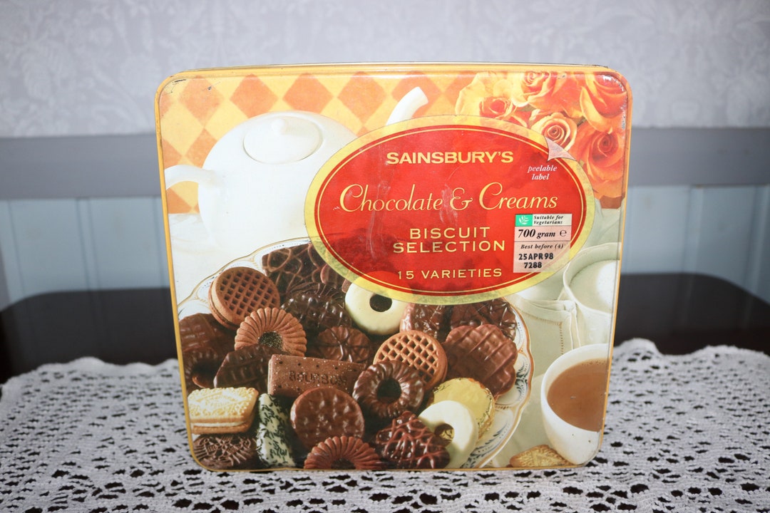 Vintage Sainsbury's Chocolate Creams Biscuit Selection Tin Etsy