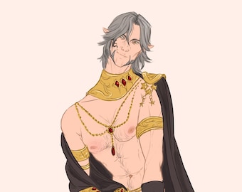 Urianger Pin-Up sticker (NSFW)