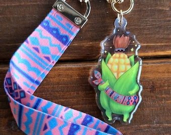 Cornservant Charm: 2.5" Reversible Epoxy Acrylic Charm with Lanyard