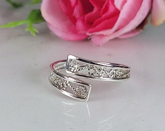 Filigraan ring, Boho verstelbare ring, Sterling zilveren duimring, Brede bandring, 925 Sierlijke ring, Handgemaakte kunstring, Speciale sieraden cadeau