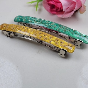 Hair barrette pin, Hair clip set, Hair pin, French hair clip, Color hair accessory, Flowers hair clip, Small gift idea, Resin clip