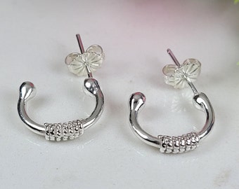 Boucles D'oreilles Créoles En Argent 925 - Motif Feuille Vigne Filigrane, Hypoallergénique - Pour Femme, Cadeau élégant
