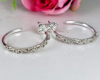 Filigraanoorbellen, oorstekers, grote oorringen, sierlijke hoepels, vintage oorbellen, fijne zilveren sieraden, filigraansieraden