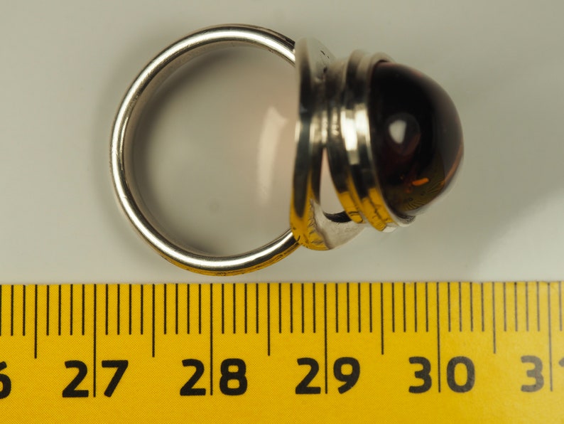 Natural Glossy Cognac color Genuine Baltic Amber ring 6.3 grams.