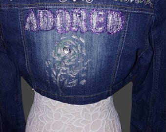 Denim Jacket with positive quote or message - Adored