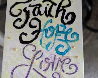 Faith Hope Love in colors