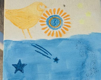 Bird Sun and Star