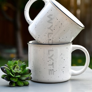 White Campfire Coffee Mug Mockup | Styled Coffee Mug | Mug Photo Mock Up | Digital Download | Campfire Mug Mockup | Mug Photography
