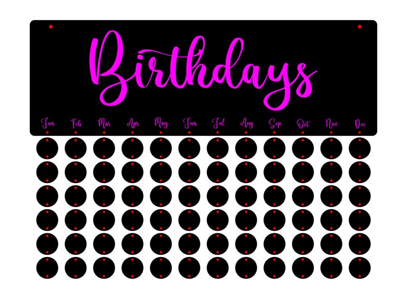 Download Instant Download Family Birthday Board SVG Family Birthdays Sign SVG Digital Download Family ...