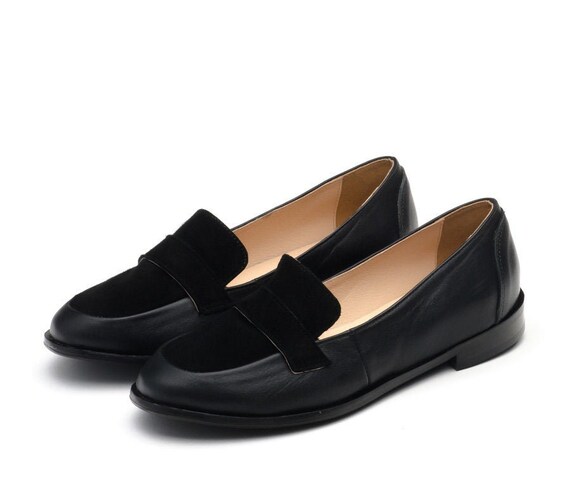 Fiona Classic Loafers Leather Shoes Handmade Loafers Flat Shoes