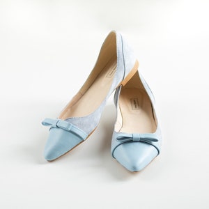 Niki-Wedding flat shoes,Womens shoes,Bride shoes,Leather shoes,Women shoes,Flat pointy shoes,Wedding shoes,Blue flat shoes,Bridal blue flats