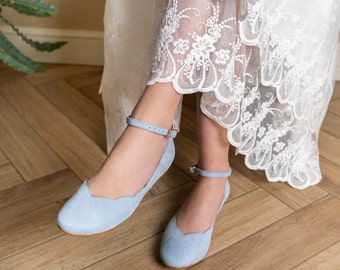 Dana - wedding flats,blue wedding shoe,wedding ankle tie shoes,flat wedding shoes,bride blue shoes,blue wedding flats,bride flats,blue flats