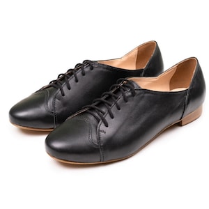 Coco - leather shoes,Women oxfords,Women flat shoes,Lace up women shoes,Tie flat shoes,Black women shoes,Flat shoes,Women shoes,Black shoes