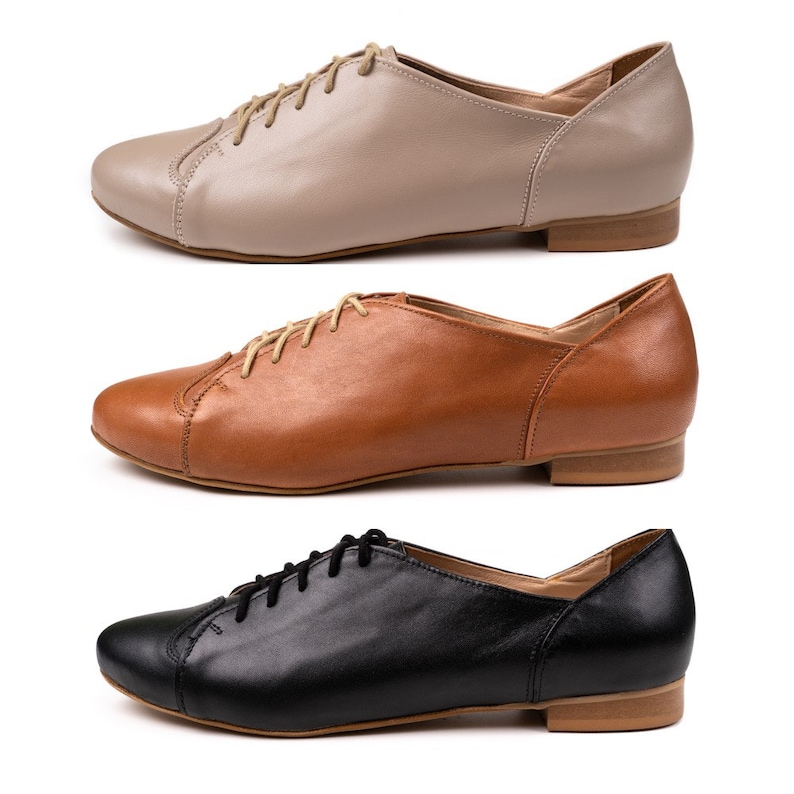 Coco - women shoes,Lace up women shoes,Women oxfords,Leather oxford,Flat shoes,Casual shoes,Handmade oxford,Women black shoes,Camel oxfords image 5