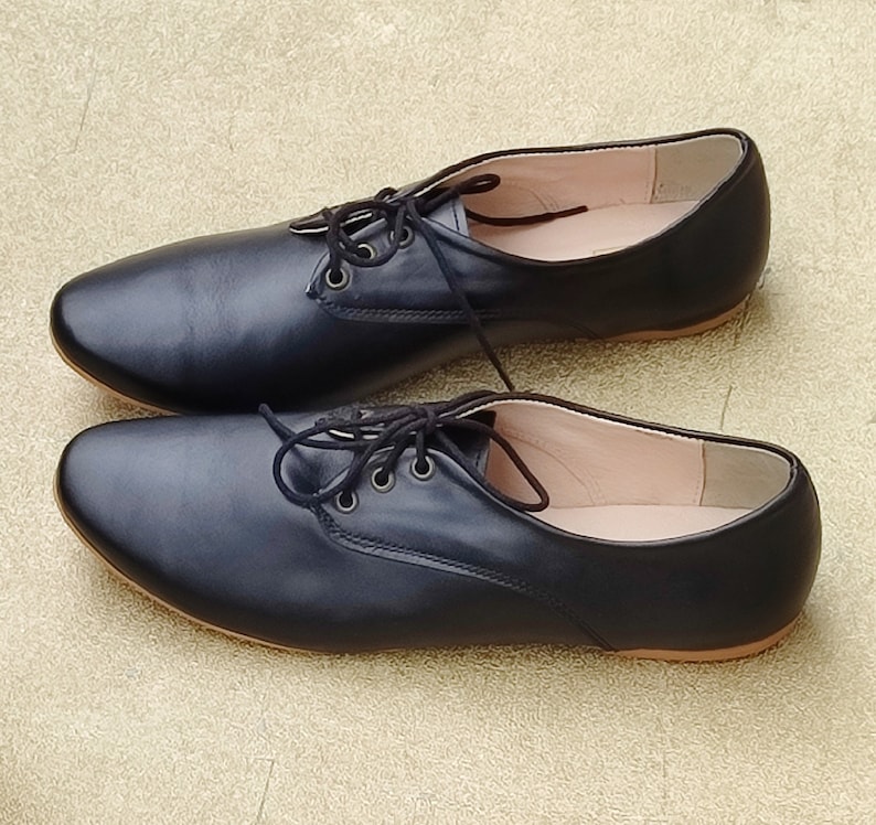 Rio Black Oxford Flat Shoes Lace up Womens Shoes Women | Etsy
