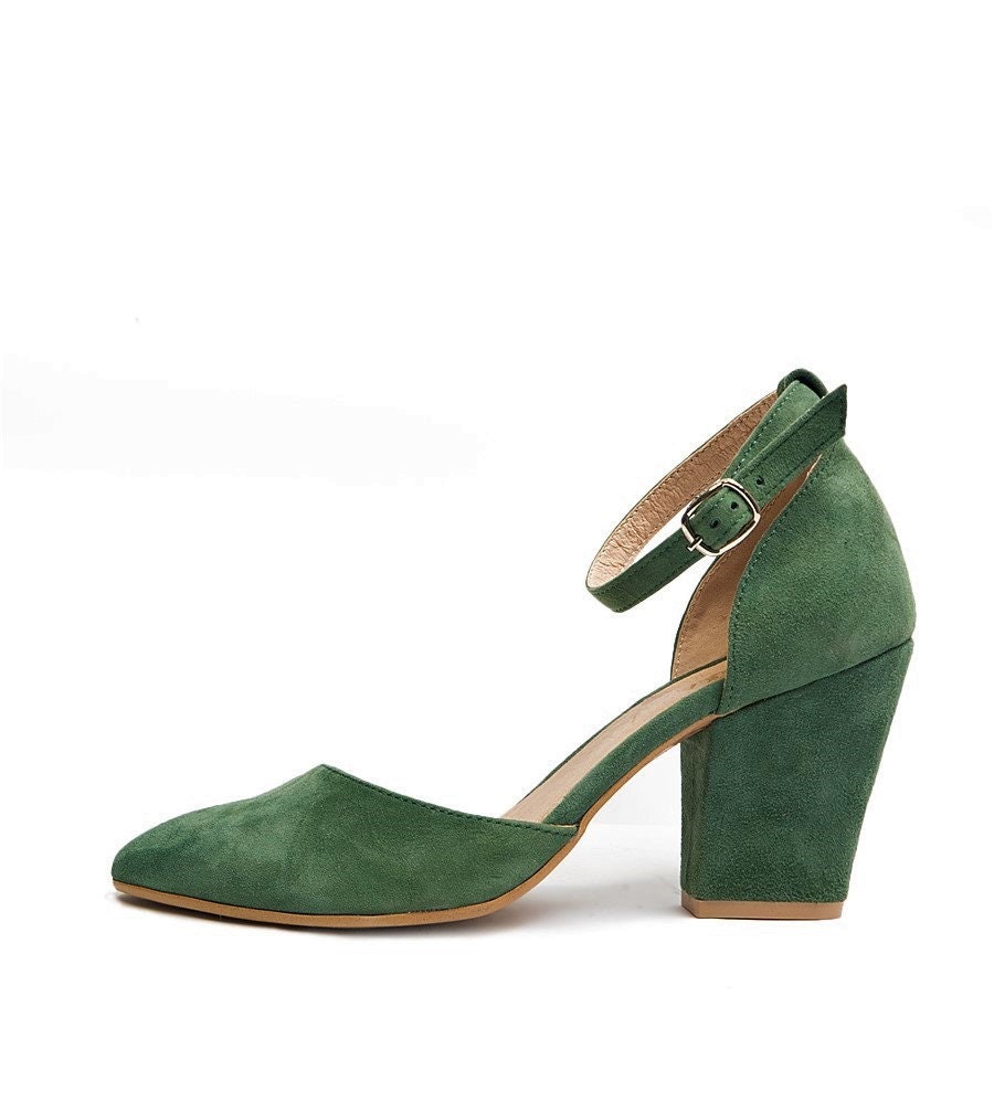 Gina Leather Block Heelswomen Shoesvelvet Block | Etsy