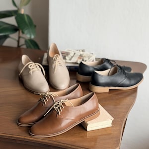 Mose -  Cognac Women's Oxfords,Brown Tie Women Shoes,Black Women's Brogues,Autumn Footwear,Anna Maratti Shoes