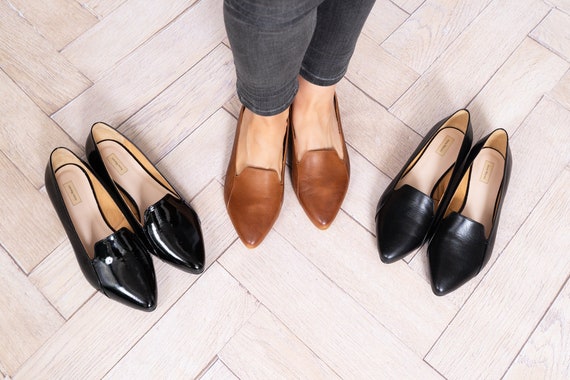 Isabel klaar om us 9 patent lederen schoenen vrouwen platte - Etsy België