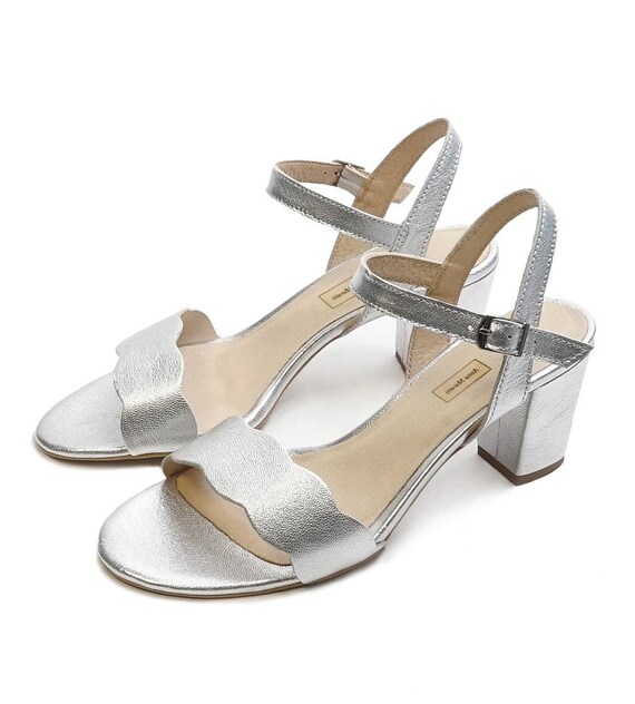 Olena-trouwschoenen lederen sandaal zwarte hak sandalen - Etsy België