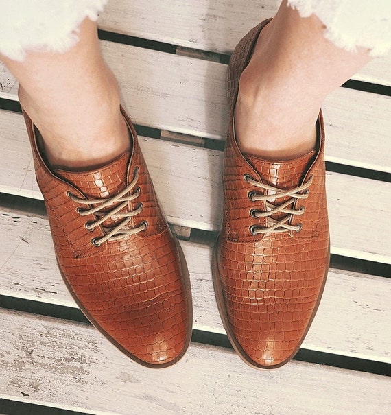 Molo lederen oxford Platte schoenen Veterschoenen Dames - Etsy Nederland