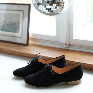 Tokyo - Leather Oxford | Women's Derby Flats | Tie Flat Shoes for Women | Black Minimalist Women Shoes | Anna Maratti image 6