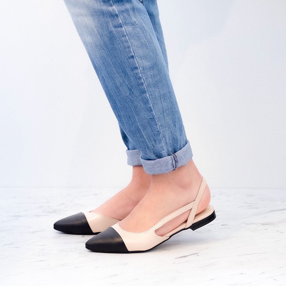 closed toe slingback flats