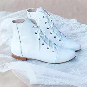 Greta - leather boots,wedding white boots,country wedding boots,Wedding ankle boots,Lace up wedding boots,boho wedding boots,wedding shoes