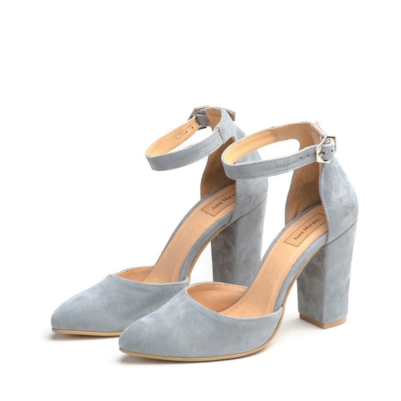 Buy Grey Cutdana Remy Embellished Block Heels by Shradha Hedau Footwear  Couture Online at Aza Fashions.