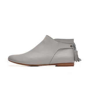 Luisa - 7 US bruine korte dameslaarzen, leren damesschoen, bruine enkellaarzen, korte enkellaarzen platte laarzen, bruine enkellaarzen, Anna Maratti-schoenen