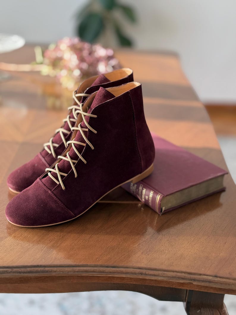 Greta - Skórzane botki do kostki, Damskie botki do kostki, Koniakowe sznurowane buty do kostki, Retro botki do kostki, Eleganckie buty, Buty Anna Maratti zdjęcie 5