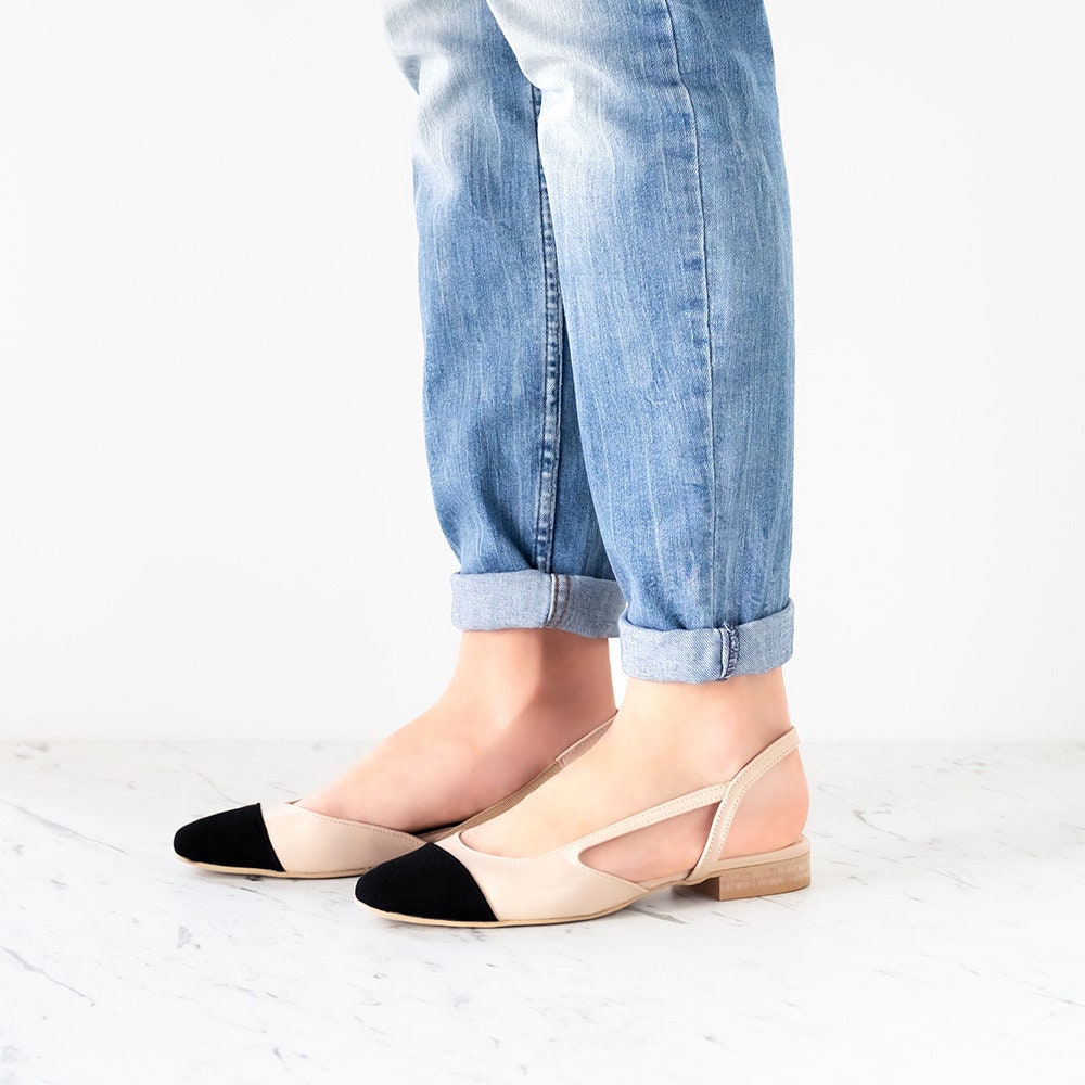 Blue slingback flats cheap