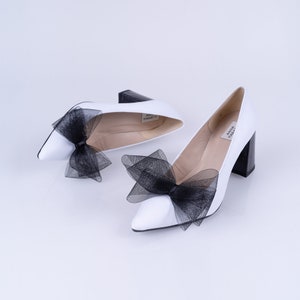 Hana - block heels pumps, white block heels, wedding heels,black and white shoes,women pumps,white gold shoes,wedding shoes,black and white