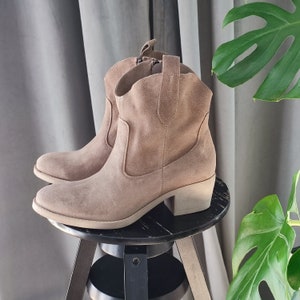Kely - leather cowboy boots,women boots,boho style shoes,western boots,leather boots,ankle women boots,brown ankle boots,black cowboy shoes