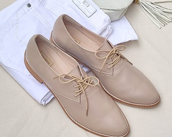 Mose -women leather oxfords,Lace up women shoes,Women oxfords,Leather oxford,Flat tie shoes,Casual shoes,Handmade oxford,Women leather shoes