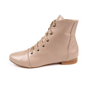 Greta - ankle leather boots Flat boots women leather shoes Lace up leather shoes Laced boots Ankle boots Handmade ankle shoes Booties laced