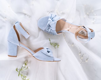 Rila - leather blue block heels,Wedding shoes,Wedding heel sandals,Vintage wedding,Something blue,Blue wedding shoes,Bride shoes,Blue heels