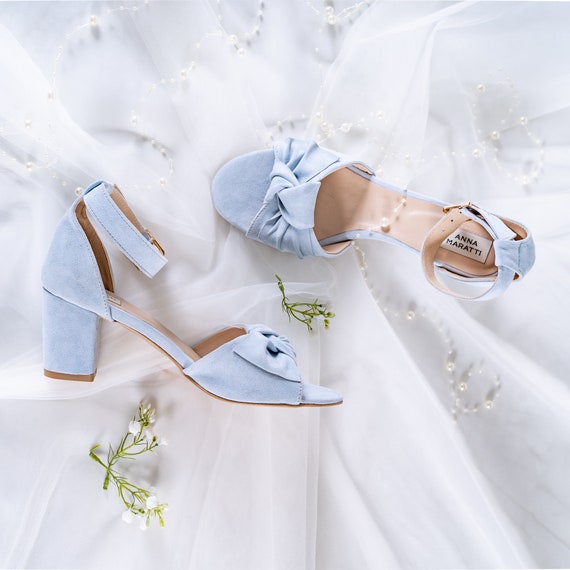 Pale blue block heel sandals hotsell