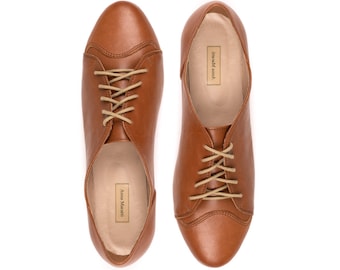 Coco - womens flat shoes Lace up womens shoes Women oxfords Leather oxford Flat shoes Casual shoes Handmade oxford Womens leather shoes