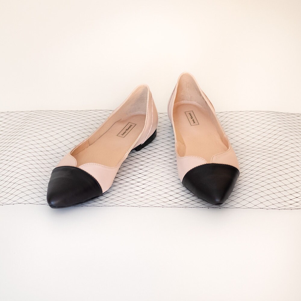 Olla Pointed Toe Flatsbeige Black Shoesblack Toe -  Sweden