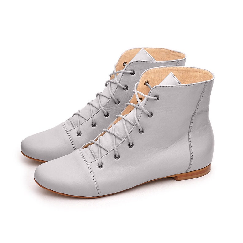 black boots Ankle boots leather boots Flat boots women leather shoes Lace up leather shoes Handmade ankle shoes Booties lace up Greta
