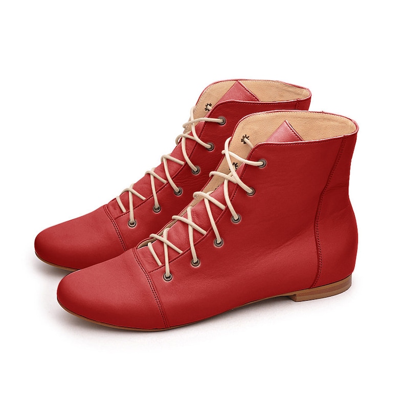 black boots Ankle boots leather boots Flat boots women leather shoes Lace up leather shoes Handmade ankle shoes Booties lace up Greta