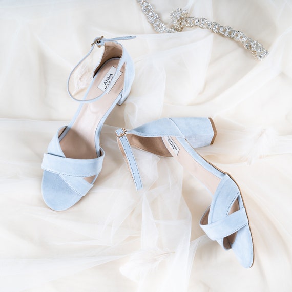 Blue and white wedding shoes best sale