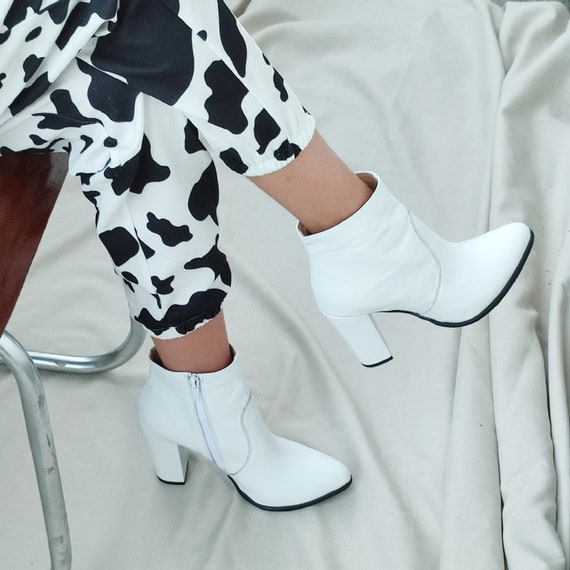 Autumn Winter Shoes Platform Womens High Heel Boots Leather Dress White  Black Highheels Boots Chunky Platform Cowboy Boots - Women's Boots -  AliExpress