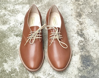 Mose - women shoes,Lace up women shoes,Women oxfords,Leather oxford,Flat shoes,Casual shoes,Handmade oxford,Women black shoes,Camel oxfords