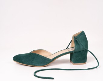 Lara Sale Last Pair, Ankle Tie Block Heels,beige Block Heels