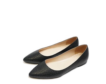 Paris - chaussures noires plates Femmes ballerines ballerines chaussures Femmes chaussures Chaussures flat pointy chaussures Chaussures de chameau Chaussures Pointy Chaussures Pointy Slip ons Cuir