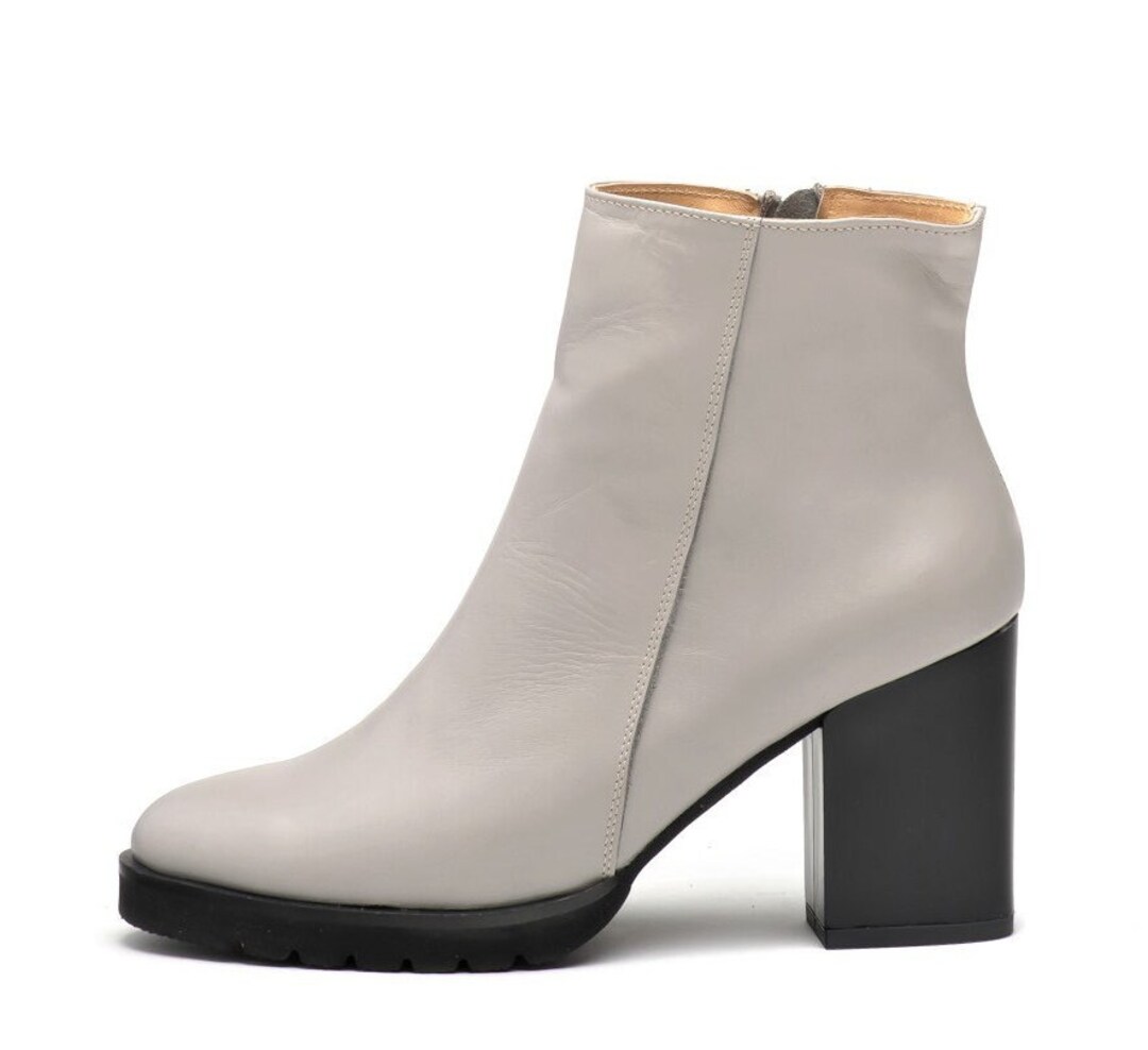 Aida-leather Ankle Bootsheel Bootswomen 