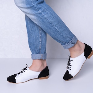 Coco -  8 US sale oxfords,Beige tie shoes,Black tie shoes,Lace up womens shoes,Black and white oxford,Navy blue oxfords,Black women oxfords