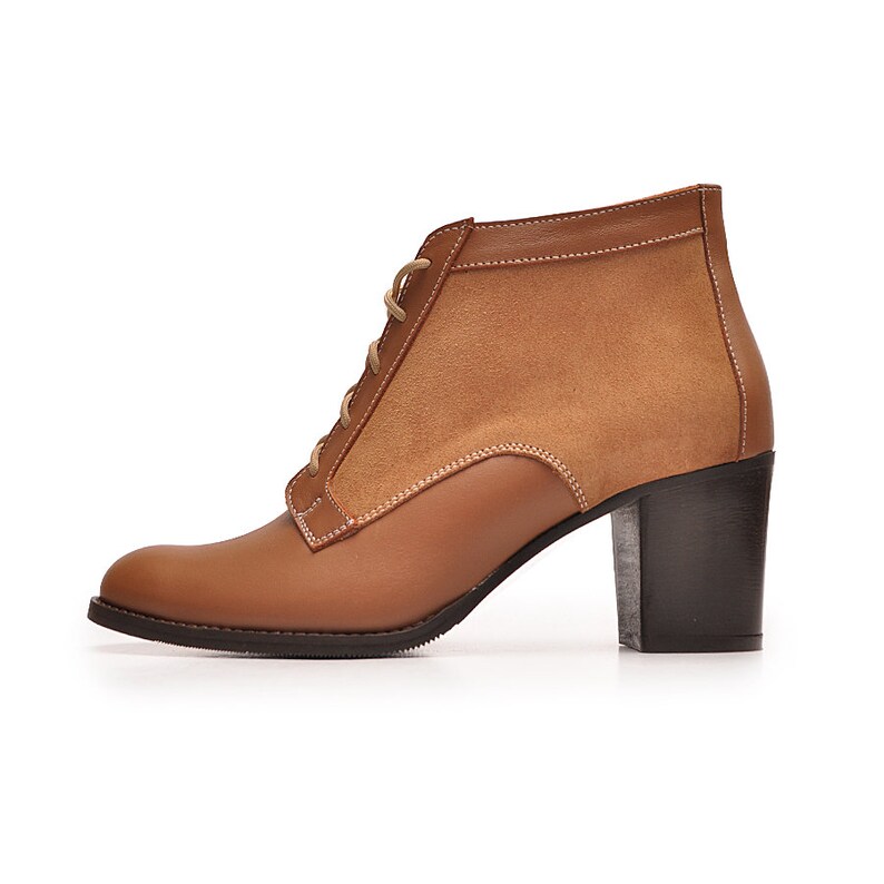 Nantes camel boots Lace up boots Leather shoes Ankle boots Ankle lace up boots Heel boots Heel booties Brown ankle boots Camel women shoes